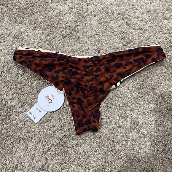 NWT PQ PILYQ SIZE M L WILD HEART REVERSIBLE BASIC RUCHED TEENY BOTTOMS - Picture 7 of 8